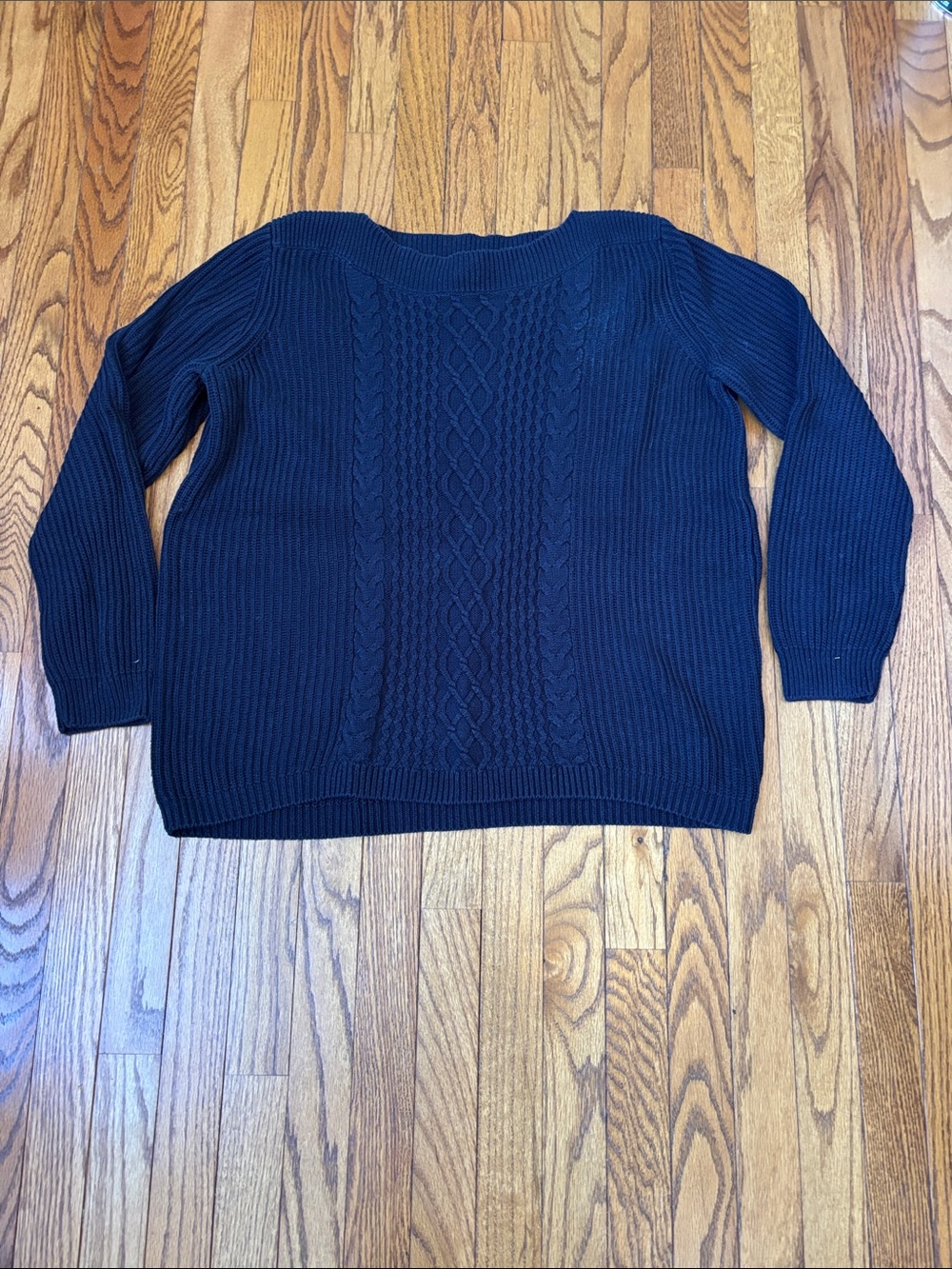 Classic Tommy Hilfiger Navy Blue Cable Knit Women's Sweater Sz XL